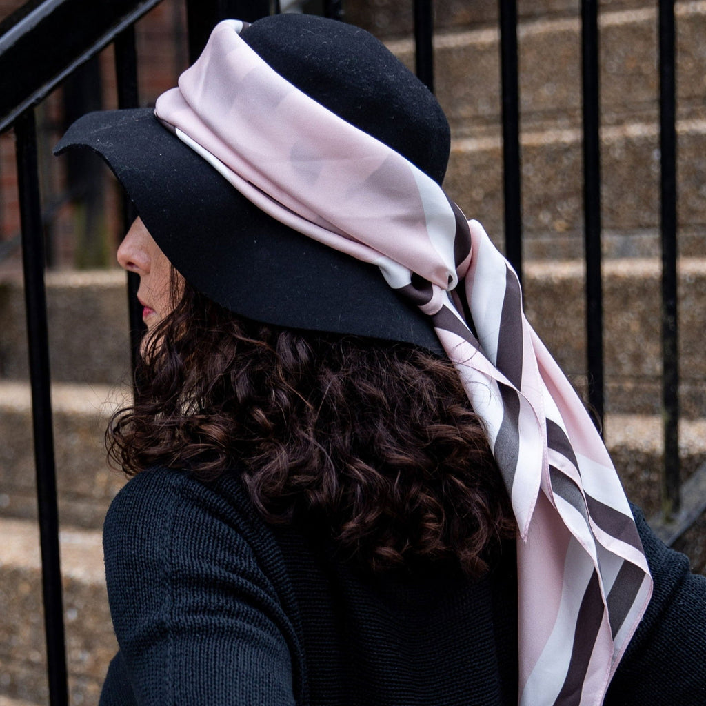 Calm print | delicate pink Silk Scarf - Kate Whyley -  - #tag1# - #tag2# - #tag3#