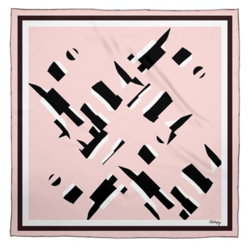 Calm print | delicate pink Silk Scarf - Kate Whyley -  - #tag1# - #tag2# - #tag3#