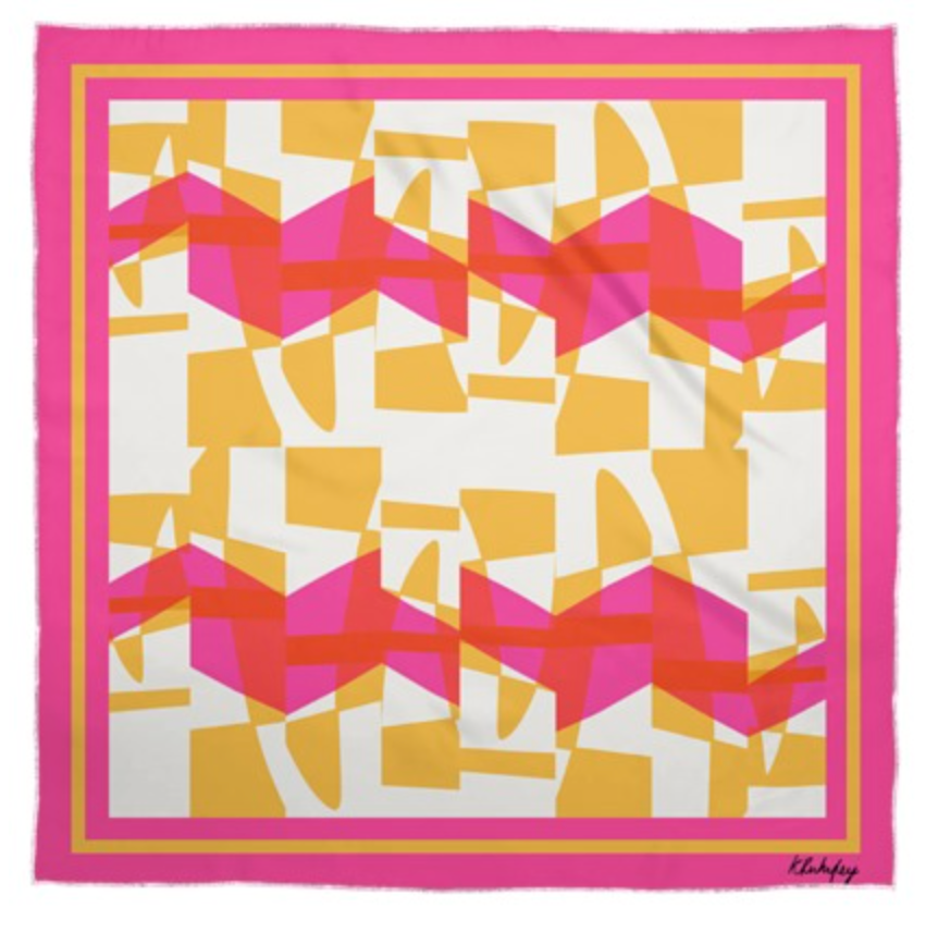 Camogli print | dramatic bold Silk Scarf - Kate Whyley -  - #tag1# - #tag2# - #tag3#