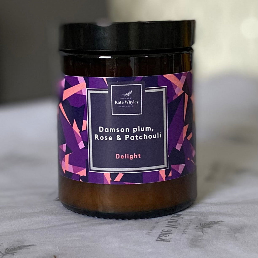 Damson Plum, Rose & Patchouli Candle - 2 Sizes available - Kate Whyley -  - #tag1# - #tag2# - #tag3#
