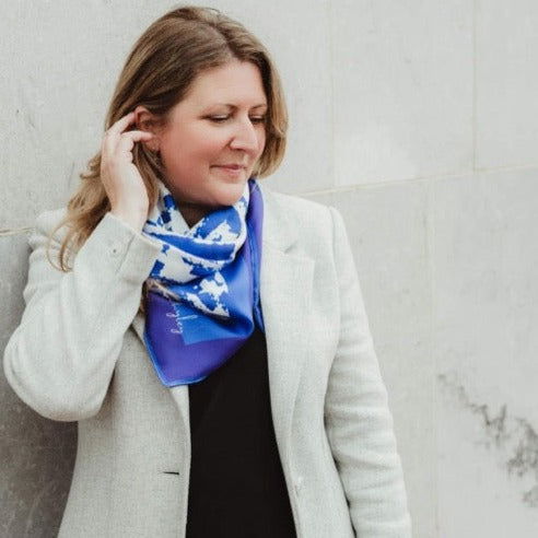 Klein NY print | bold 'Yves Klein bleu' Silk Scarf - Kate Whyley -  - #tag1# - #tag2# - #tag3#