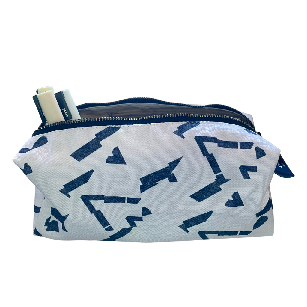 Neutral Ivory 'Direction' print Pouch - Kate Whyley -  - #tag1# - #tag2# - #tag3#