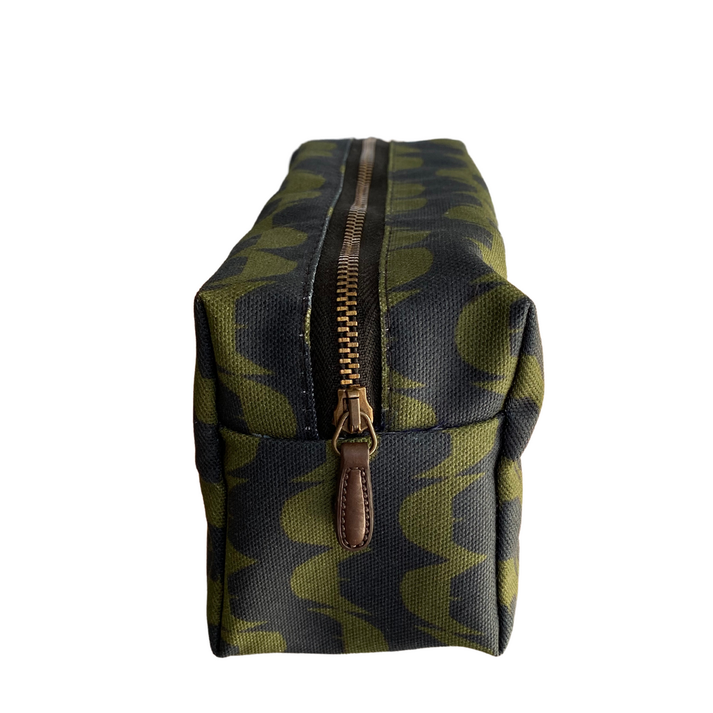 Olive green print pouch - Kate Whyley -  - #tag1# - #tag2# - #tag3#